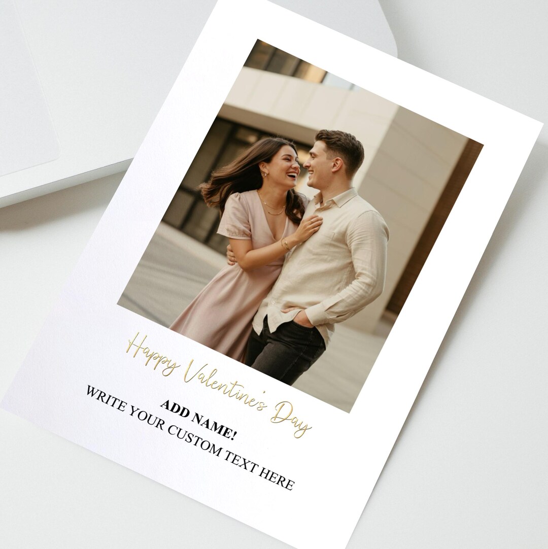 Personalised Valentine’s Day Photo Card for Couples, Valentines Day ...