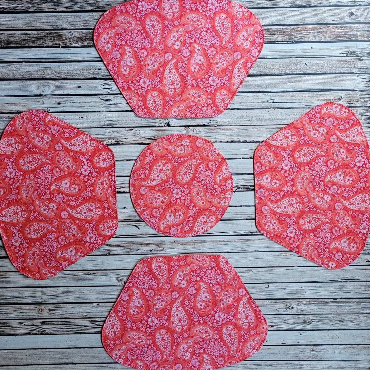 Brown Floral Wedge Placemats Set of 4 Reversible Coral Etsy