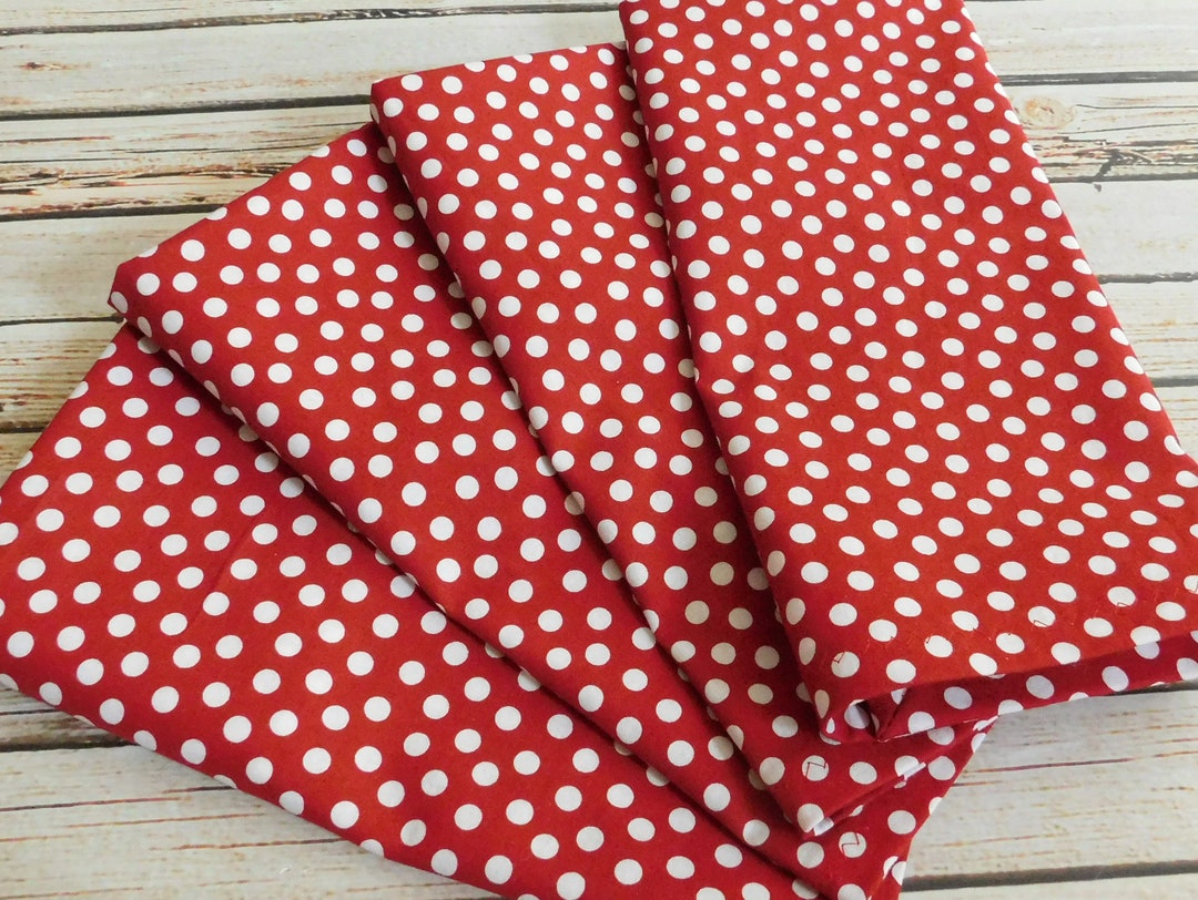 14' Polka Dot Cloth Napkins Red and White Fabric Table Etsy