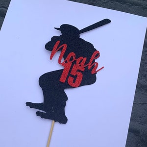 Baseball Player Cake Topper - Birthday - Personalised - Baseball Theme