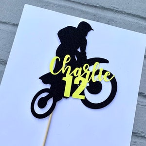 Personalised Motocross Cake Topper - Birthday - Motorbike - Dirt Bike