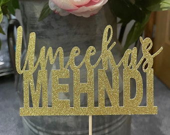 Mehndi Personalised Cake Topper