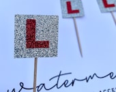 Learner Driver - Hen Party - Glitter 39 L 39 PLATE Cupcake Toppers