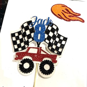 Monster Truck Cake Topper Set - Personalised - Birthday