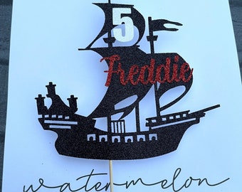 Pirate Ship Cake Topper - Personalised