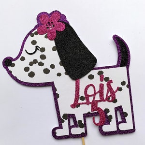 Puppy Dog Style Cake Topper - Personalised - Birthday