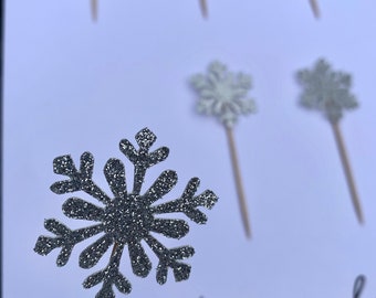 Snowflake Cupcake Toppers - Christmas Cake Decoration