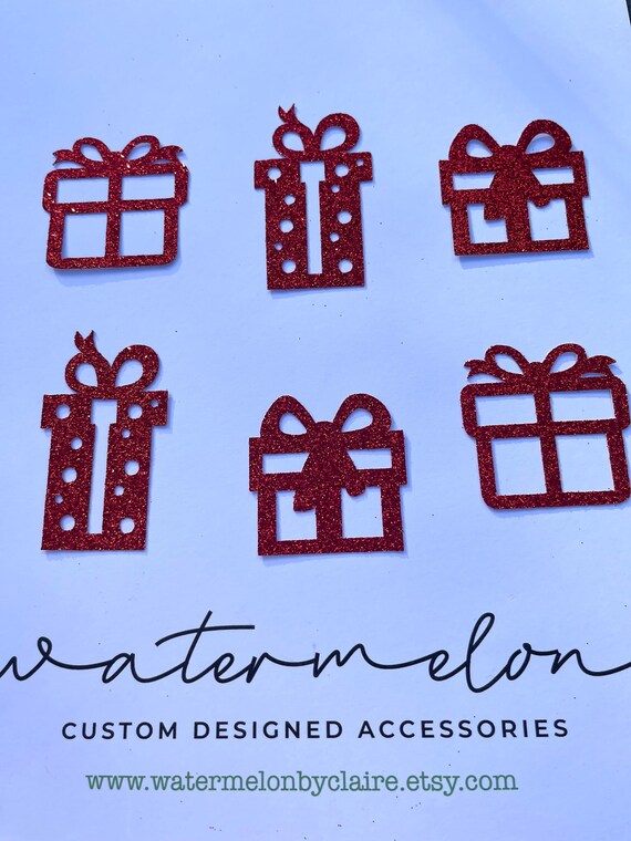 Christmas Present Cupcake Toppers  x 6 - Xmas Cake Cupcake Decorations