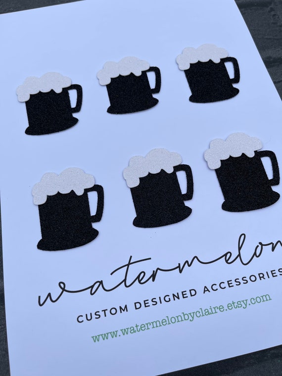 Guinness Style Pint Glass Cupcake Toppers -  Set of 6
