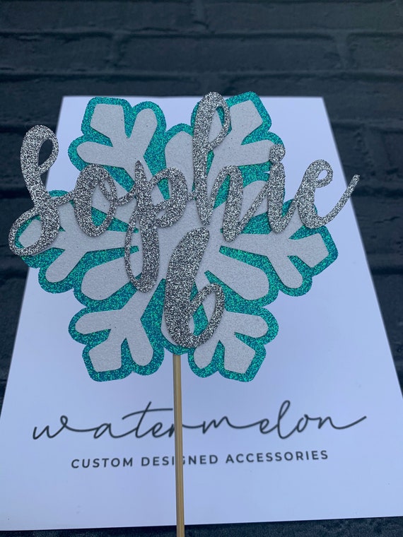 Snowflake Glitter Cake Topper Frozen Theme