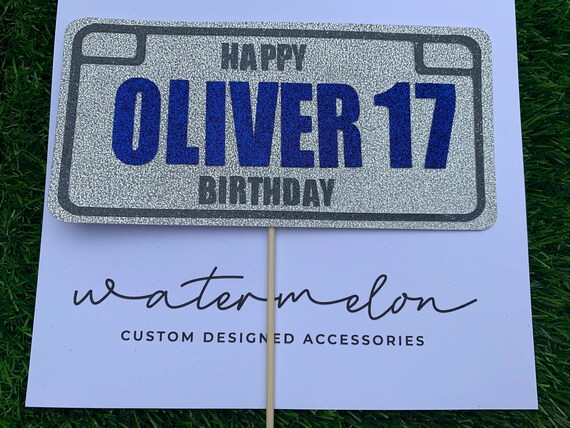 Personalised 'Car Registration Plate' Cake Topper ANY NAME