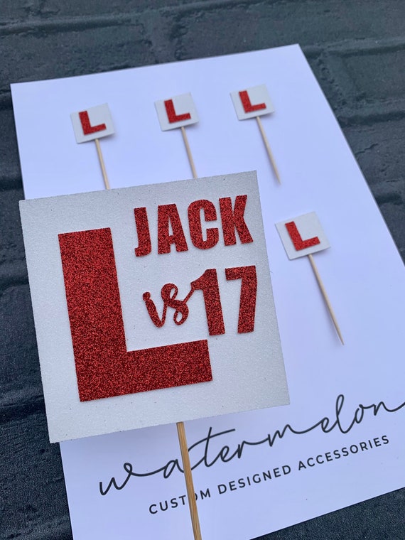 L Plate Cake Topper - Learner Driver with cupcake toppers