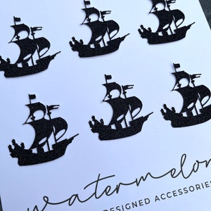 Pirate Ship Cake / Cupcake Topper Decorations x 6