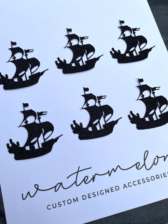 Pirate Ship Cake / Cupcake Topper Decorations x 6