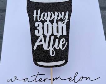Guinness Style Pint Glass Personalised Birthday Cake Topper