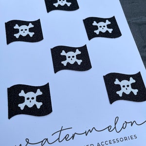 Pirate Flag Cake / Cupcake Topper Decorations x 6