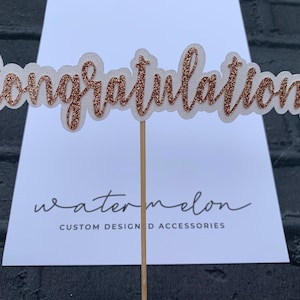Herzlichen Glückwunsch Cake Topper Double Layer Glitzer