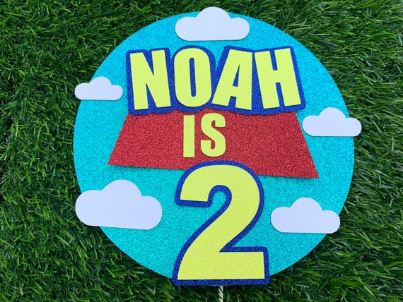Personalised Toy Style Glitter Cake Topper
