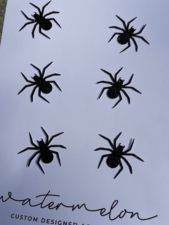 Spider Halloween Themed Cupcake Toppers Set of 6