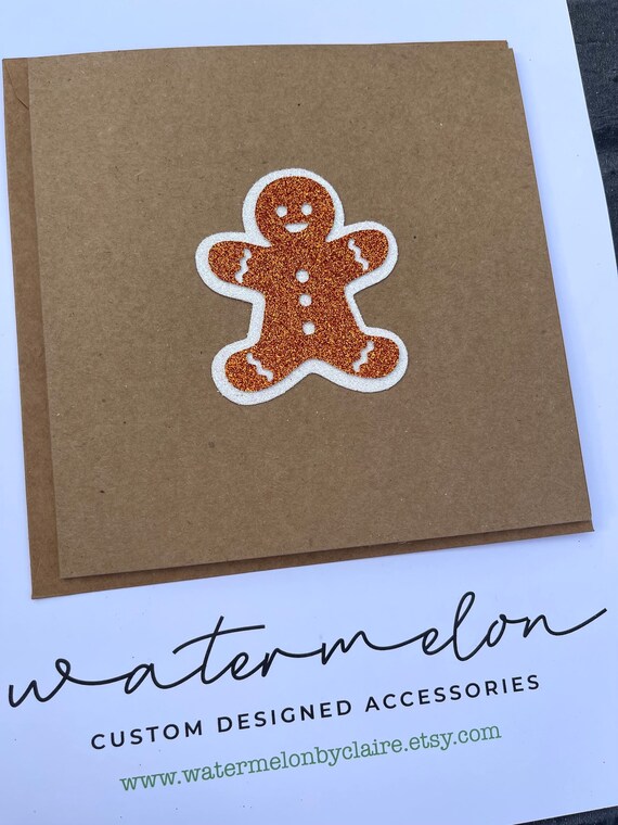 Christmas Card - Handmade Gingerbread Person Card - Xmas card bundle