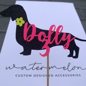 Daschund Cake Topper Personalised - Sausage Dog