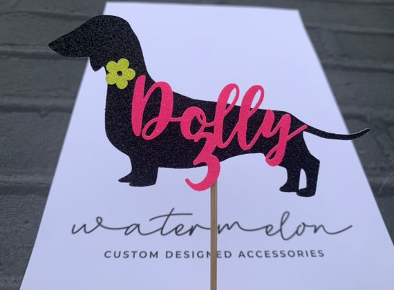 Daschund Cake Topper Personalised - Sausage Dog
