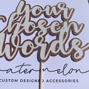 Personalisierte Deluxe Double-Layer Glitter Cake Topper - 3 Wörter