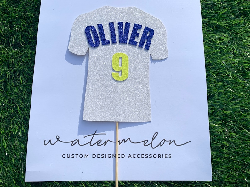 Personalised Football Shirt Cake Topper Leeds Colours ANY Etsy UK