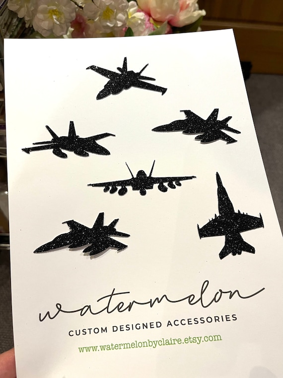 Fighter Jet Plane Cupcake Toppers - Set of 6
