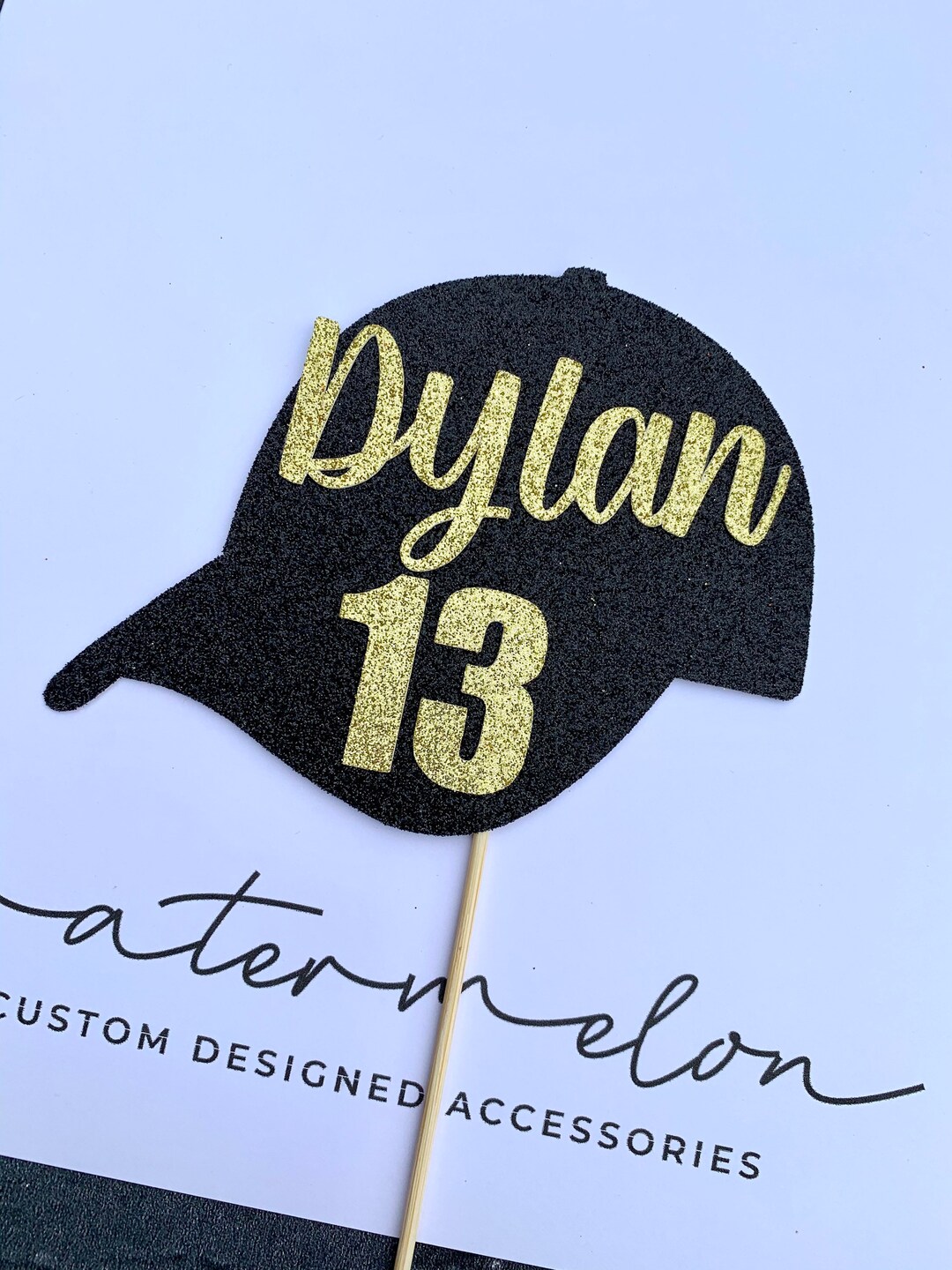 Baseball Cap Cake Topper Personalised Birthday Etsy