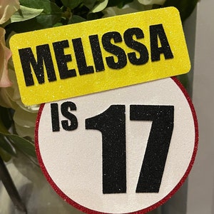 Learner Driver Age 17 Cake Topper - Personalised -  with L plate cupcake toppers
