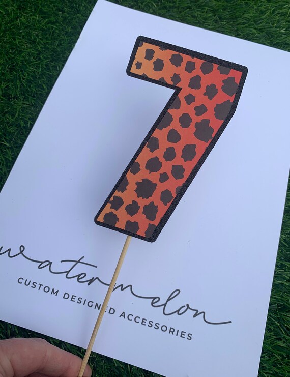 Animal Print Cake Topper - Cheetah Print - Any Number - Birthday