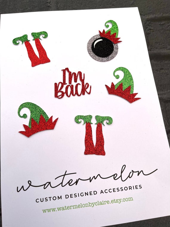 Elf themed cupcake topper Set of 6 - I’m back with elf cam. Santa - Christmas