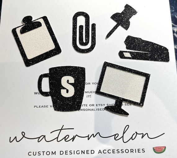 Office Theme Cupcake Toppers, Set of 6