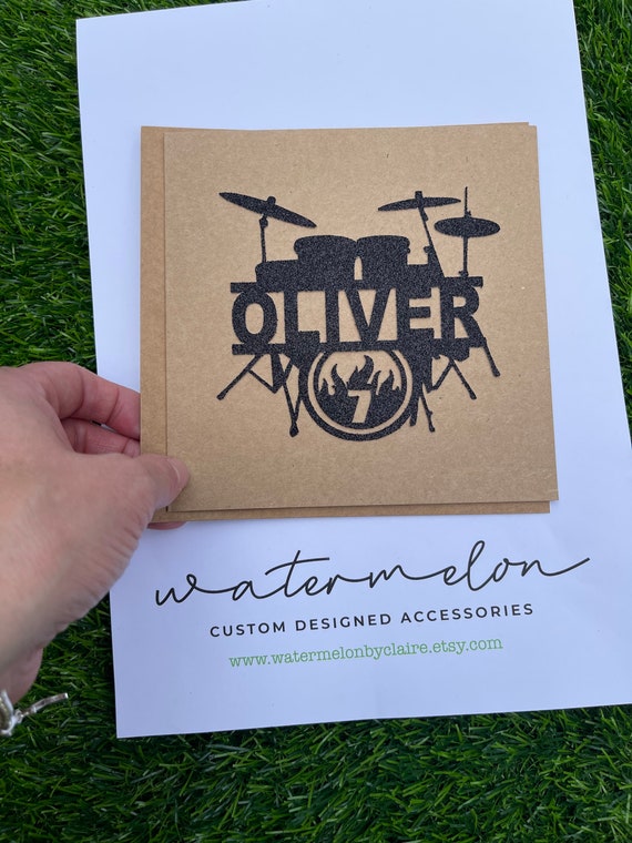 Drums Personalised Card - Drummer - Any name any age - Birthday card