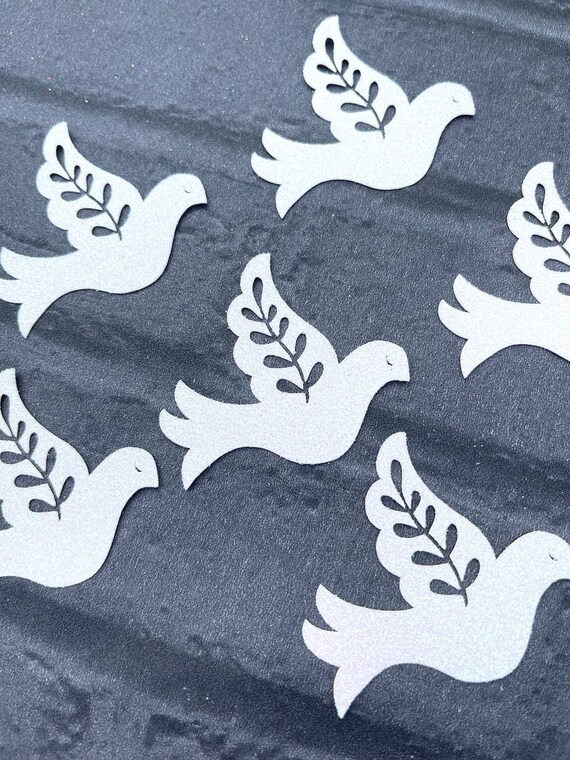 White Dove Cupcake Toppers  x 6 - Xmas Cake Cupcake Decorations