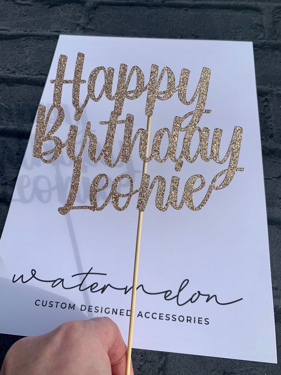 Glitter 'Happy X Birthday' Cake Topper
