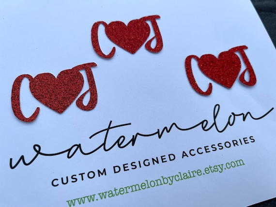 Personalised Heart with initials Cupcake Toppers - Valentine's Day - Wedding -Engagement - Proposal - Anniversary
