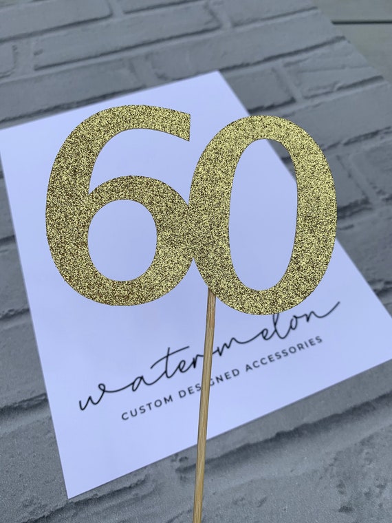 Glitter 'Number' Cake Topper Any Number - Birthday- Anniversary