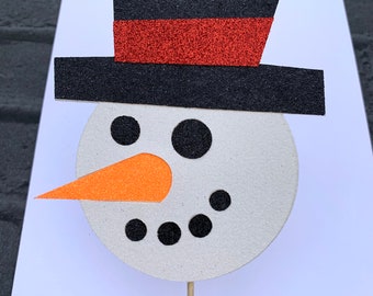 Snowman Cake Topper - Christmas Cake Decoration