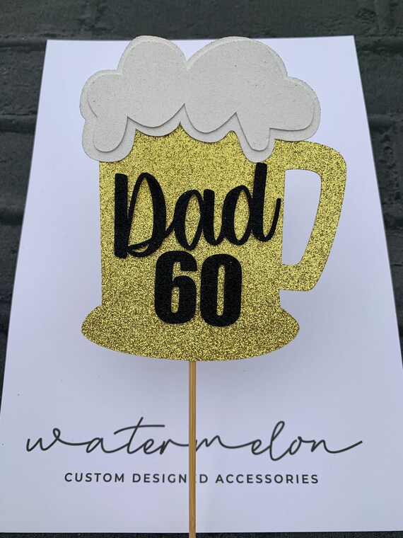 Beer Pint Glass Personalised Cake Topper
