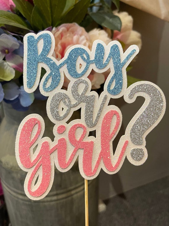 Boy or Girl? - Glitter Double layer Cake Topper - Gender Reveal - Baby shower - New Baby
