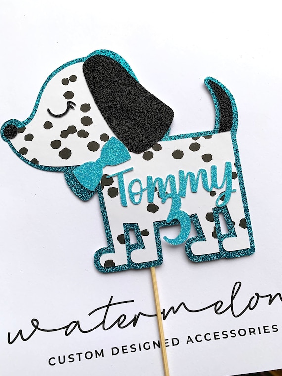 Puppy Dog Style Cake Topper - Personalised - Birthday