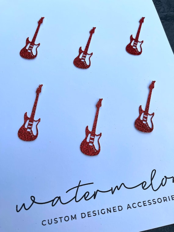 Guitar Cake / Cupcake topper Decorations x 6