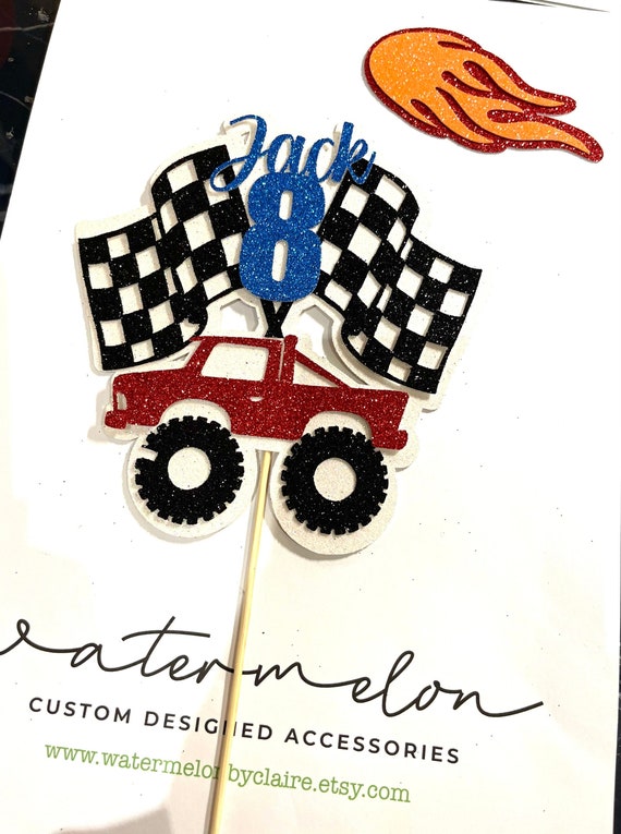 Monster Truck Cake Topper Set - Personalised - Birthday