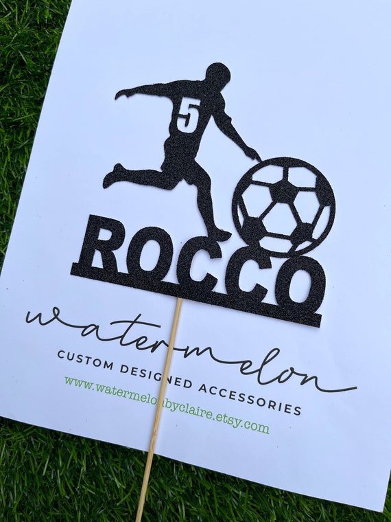 Footballer Boy Themed Cake Topper - Personalised - Birthday - Football - Male