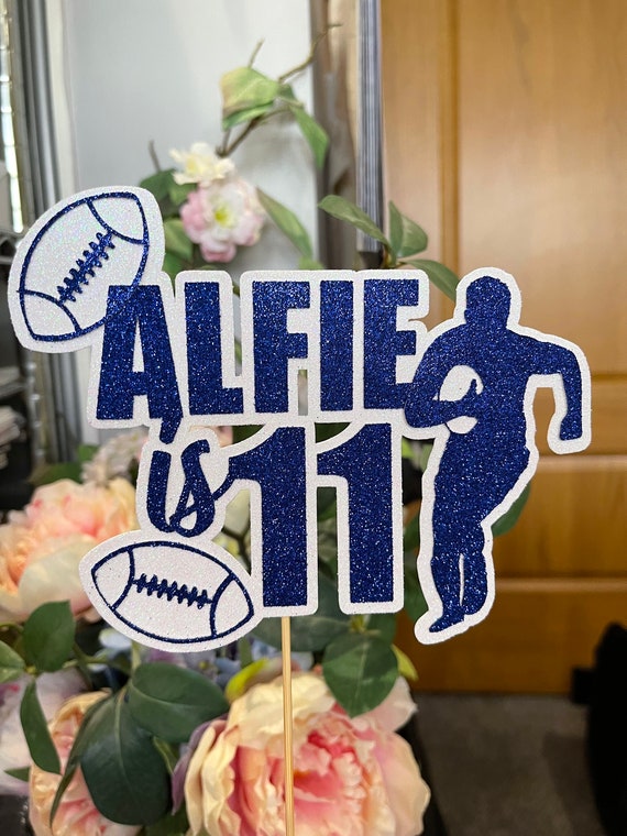 Rugby Theme Cake Topper - Personalised - Birthday
