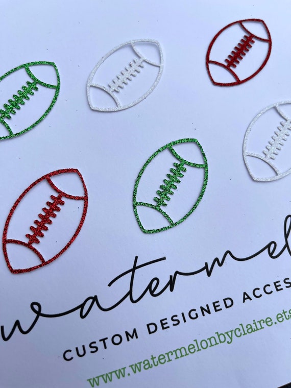 Rugby Ball Outline Cupcake Toppers Set of 6 - American Football - Rugby