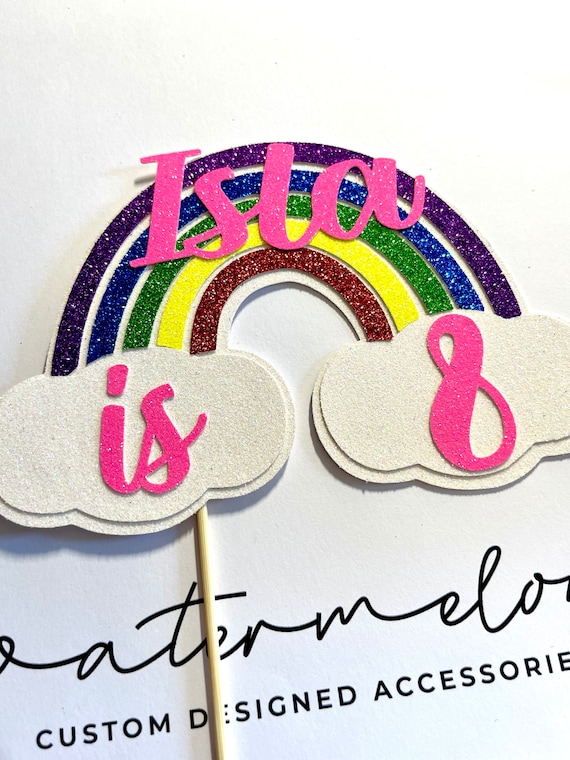 Rainbow Cake Topper - Personalised - Birthday