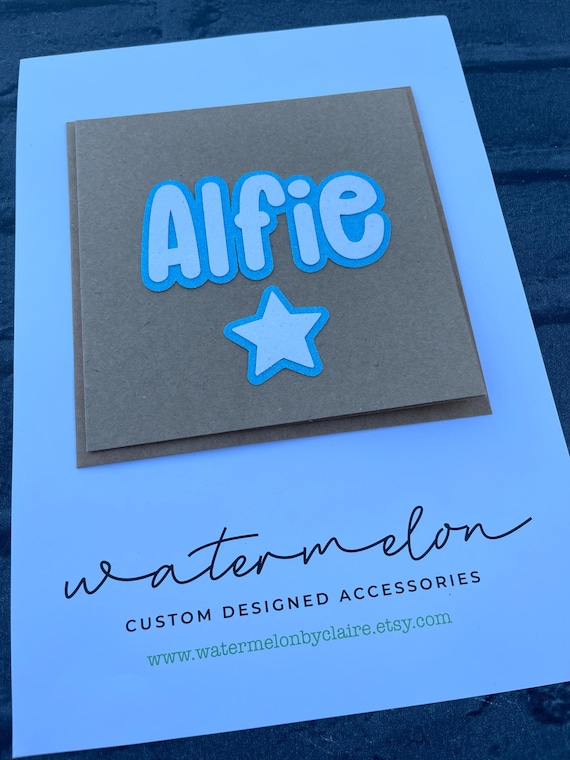 Personalised Handmade Card - Any Name - Birthday - New Baby - Any occasion - star detail